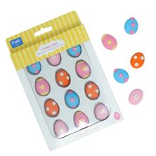 Picture of EASTER SUGAR DECORATIONS EASTER EGGS WITH FLOWERS SET OF  12